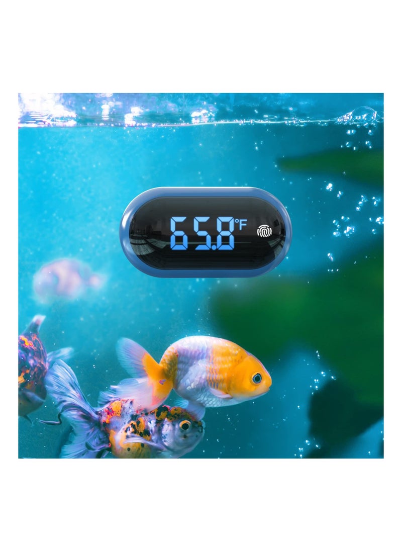 LED Fish Tank Thermometer, Digital Aquarium Thermometer with Touch Screen, Range of 32-211℉, Accuracy & Energy-Saving Stick-on Wireless for Glass Containers, Turtle Tank, Aquariums