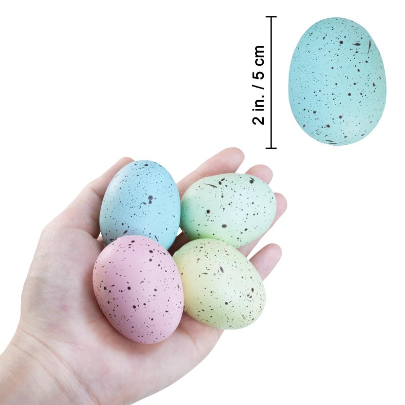 Winlyn 40 Pcs 5 Colors Artificial Easter Eggs Decorative Speckled Eggs Pastel Pink Green Blue Foam Eggs 2" for Easter Basket Spring Table Centerpieces Bowl Filler Seasonal Wreath DIY Craft Party Decor - Image 2