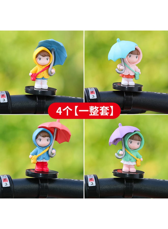 Electric Car Ornament Umbrella Girl New Cartoon Cute Car Decoration Car Interior Small Ornament Creative Doll