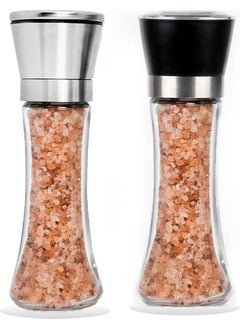 Çarşıhan Adjustable Black Pepper Salt Grinder Grinder Salt Shaker 2 Pieces Chrome, 2 Pieces Plastic  - Image 1
