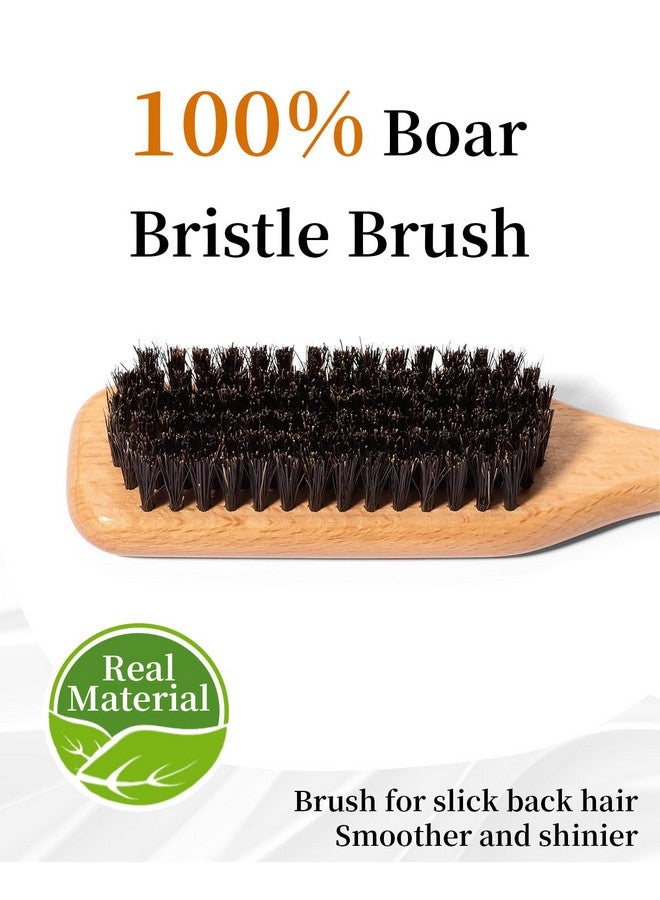 Samnyte Slick Back Hair Brush & Hair Wax Stick Set, Soft Boar Bristle Hair Brush for Thin to Medium Hair, Wax Stick for Taming Unruly Strands, Sleek Ponytail - Image 2