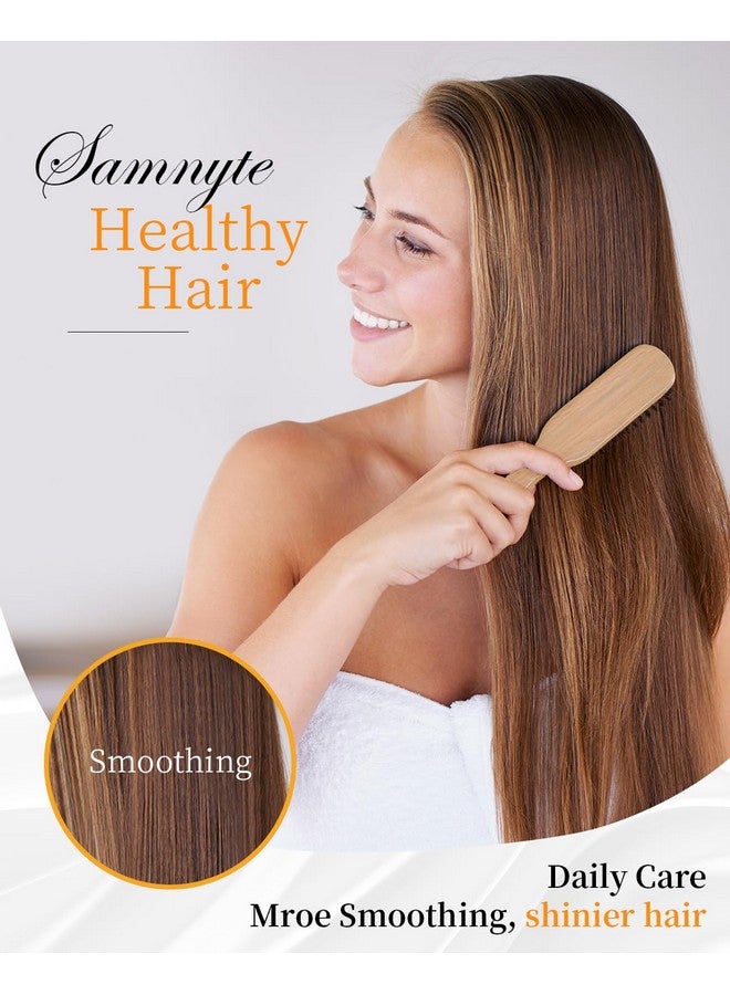 Samnyte Slick Back Hair Brush & Hair Wax Stick Set, Soft Boar Bristle Hair Brush for Thin to Medium Hair, Wax Stick for Taming Unruly Strands, Sleek Ponytail - Image 3