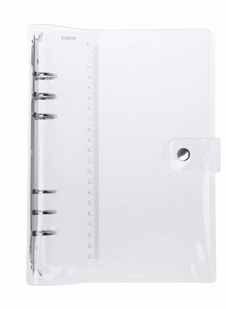 SYOSI - Notebook Binder A6 PVC Notepad Sheet Shell Cover File Folder 6 Holes Binder DIY - Image 1