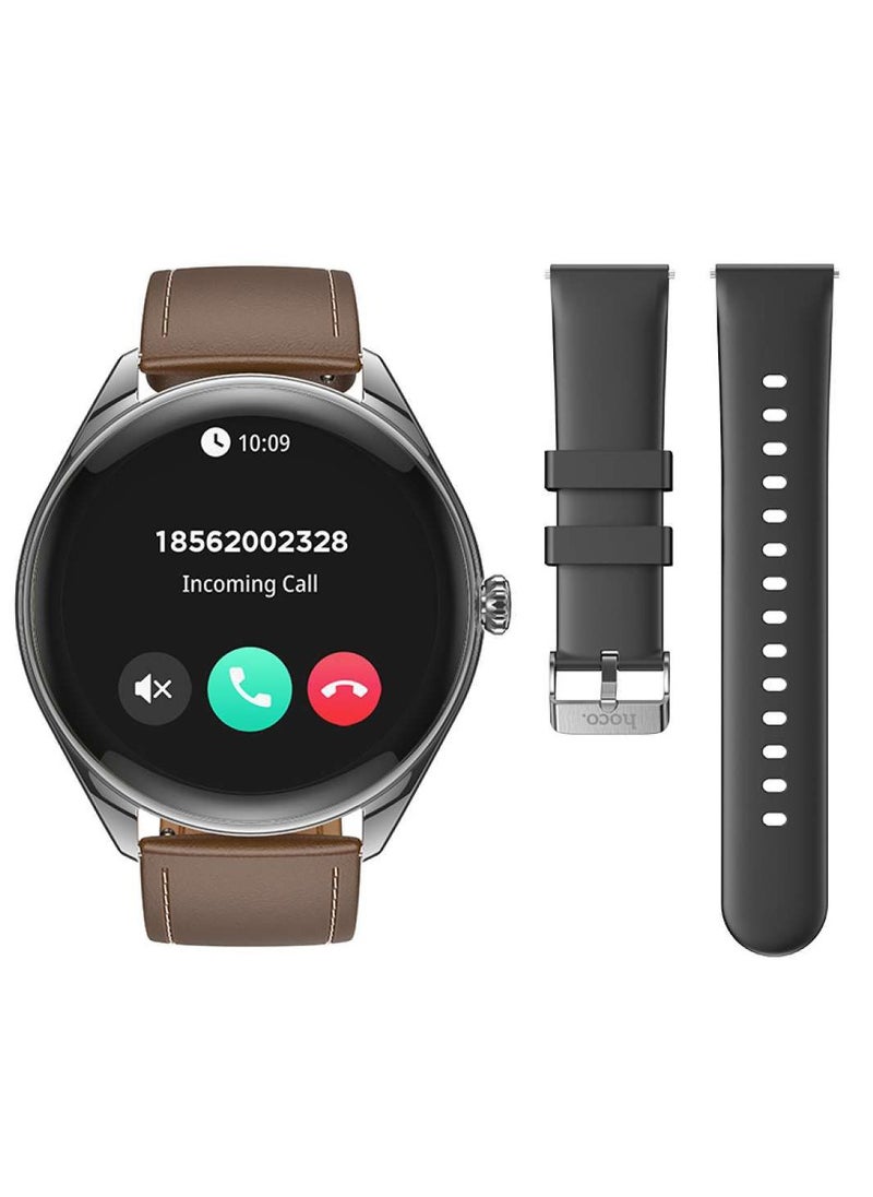 Smart Watch Hoco Y22 AMOLED supports Bluetooth calls, IP67 water and dust resistance, with two straps, gift inside the box (Silver)