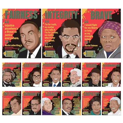 Eshwb Black History Month Decorations Posters 15PCS Black History Month Bulletin Board Decorations, Juneteenth Posters for Classroom, African American Traditional Festival Decor - Image 1