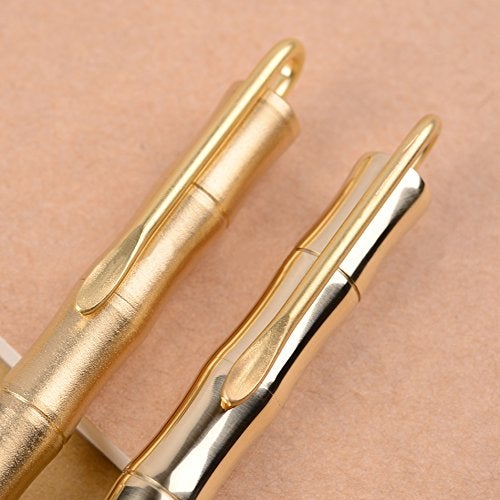 EKLOEN Bamboo Joint Brass Pen Portable Delicate Signature Pen Ballpoint Pen with Clip - Image 5