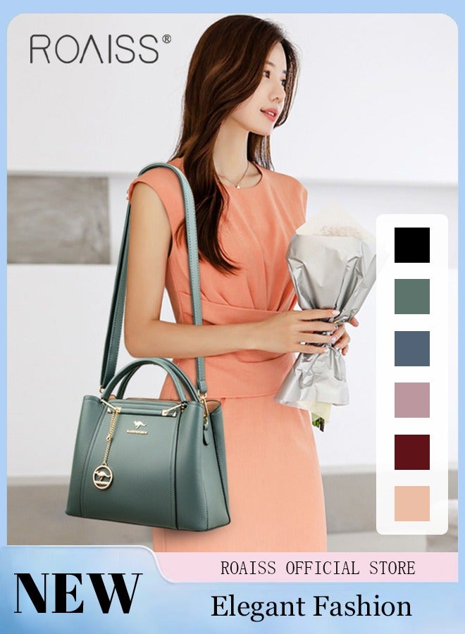 roaiss Leather Women Shoulder Bag Women's Handbag Elegant Patent Leather Bag Waterproof Handbag Shoulder Bag Women Large Capacity Bag  - Image 1