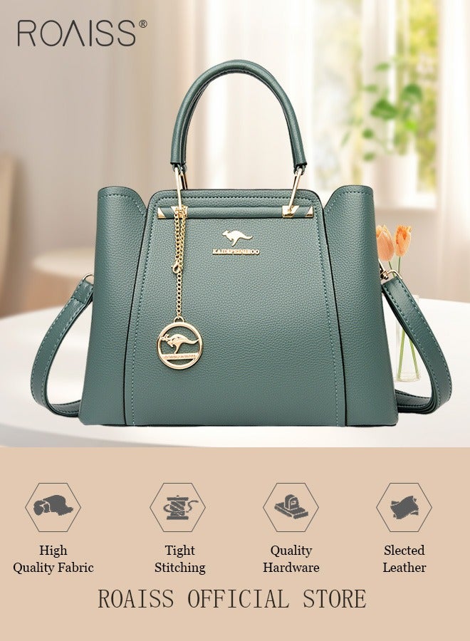 roaiss Leather Women Shoulder Bag Women's Handbag Elegant Patent Leather Bag Waterproof Handbag Shoulder Bag Women Large Capacity Bag  - Image 2