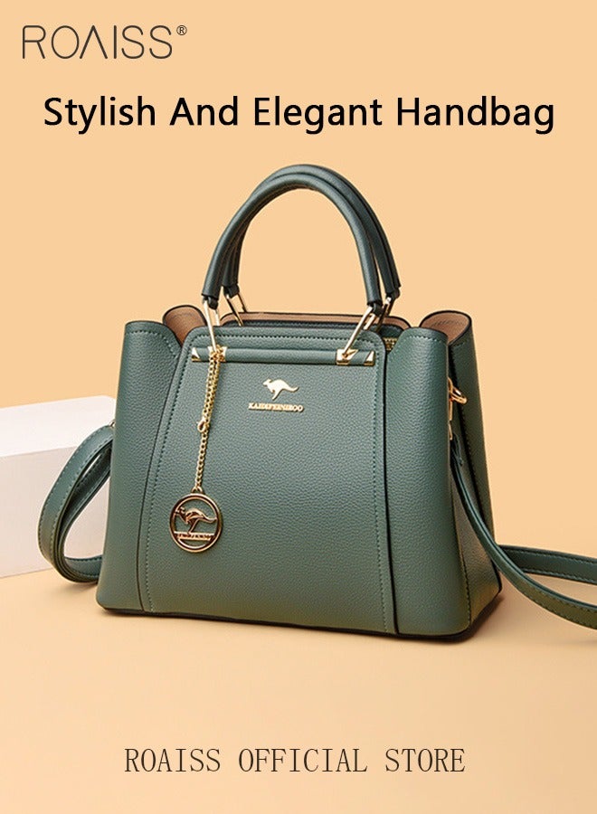 roaiss Leather Women Shoulder Bag Women's Handbag Elegant Patent Leather Bag Waterproof Handbag Shoulder Bag Women Large Capacity Bag  - Image 3