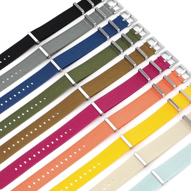 Bluejw Fast Shipping 100% Nylon Watch Strap – Replace Your Watch Band with Durable Seat Belt Canvas Ribbed Striped Strap for 18mm 20mm 22mm 24mm Watches - Image 2