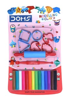 DOMS 14-Piece modelling Clay With  Moulds And Tools Assorted Colours 