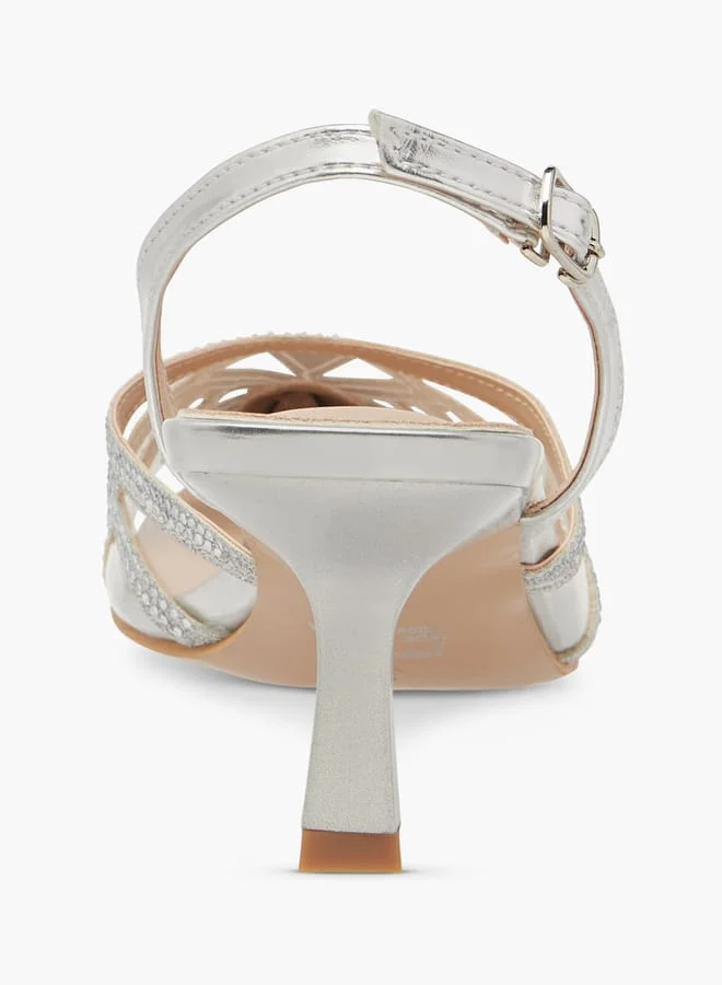 Flora Bella By Shoexpress Women Pointed Toe Shoes with Flared Heels and Buckle Closure