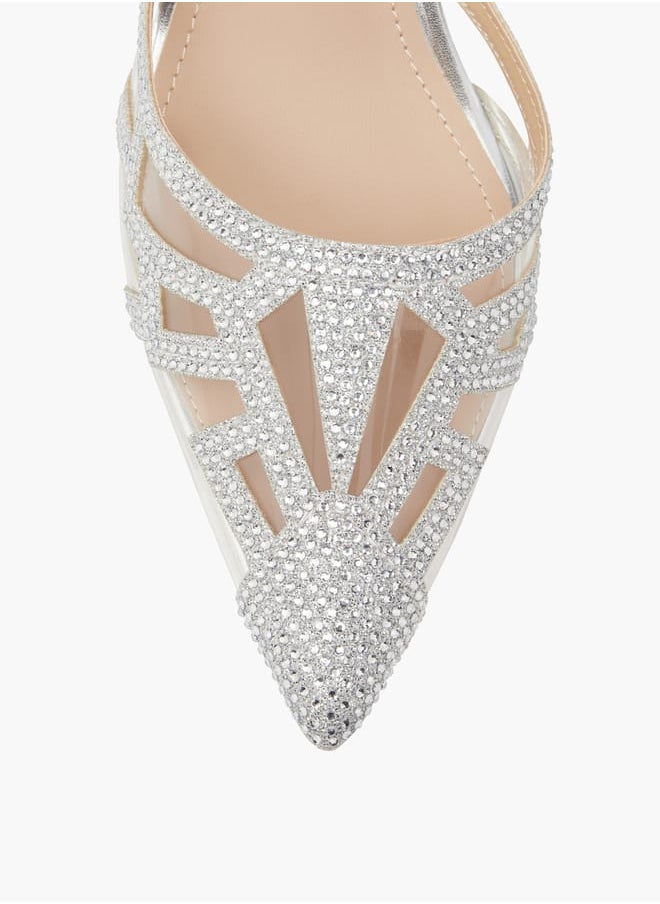 Flora Bella By Shoexpress Women Pointed Toe Shoes with Flared Heels and Buckle Closure Ramadan Collection  - Image 4