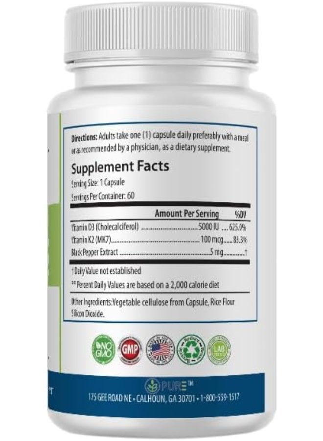 PURE مكمل غذائي D3 K2 للصحة العامة - Image 4