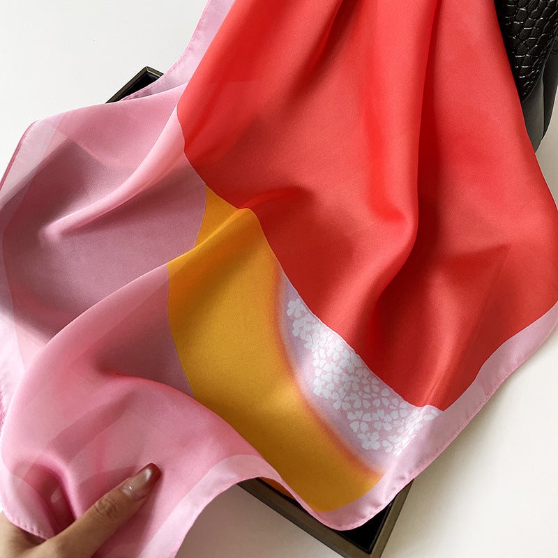 Headscarf, Silk Scarf, Small Square Scarf, Versatile New Style, Oil Painting Style, Spring and Autumn Thin Scarf, Decorative Neck Scarf for Women - Image 4