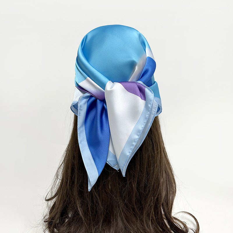 Headscarf, Silk Scarf, Small Square Scarf, Versatile New Style, Oil Painting Style, Spring and Autumn Thin Scarf, Decorative Neck Scarf for Women - Image 2