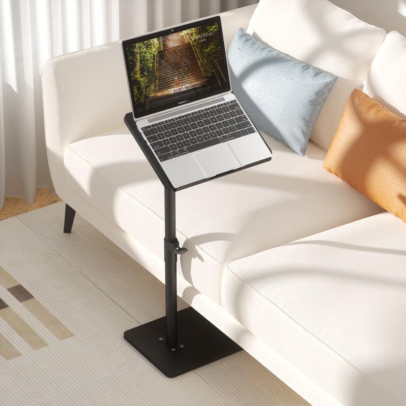 YUHFERA Sofa Armrest Tray Table for Couch - 360Â° Swivel Height Adjustable End for Small Spaces, Snack Side Table for Bed or Chair with Phone & Tablet Slot (Black,Angle Adjustable) - Image 4