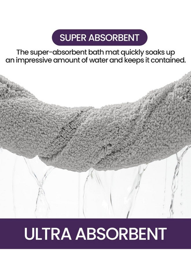 DEXI Bathroom Rug 32x20, Non Slip Washable Bath Mat for Shower Floor, Absorbent Soft Bathmat with Rubber Backing, Quick Dry Microfiber Carpet, Light Grey - Image 4