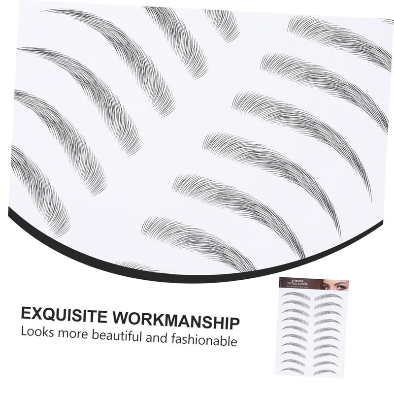 Healeved 12sheets Temporary Eyebrow Tattoos Imitation Brow Stickers for Natural-looking Full Brows Easy Application for Women with Sparse Eyebrows Black Color - Image 3