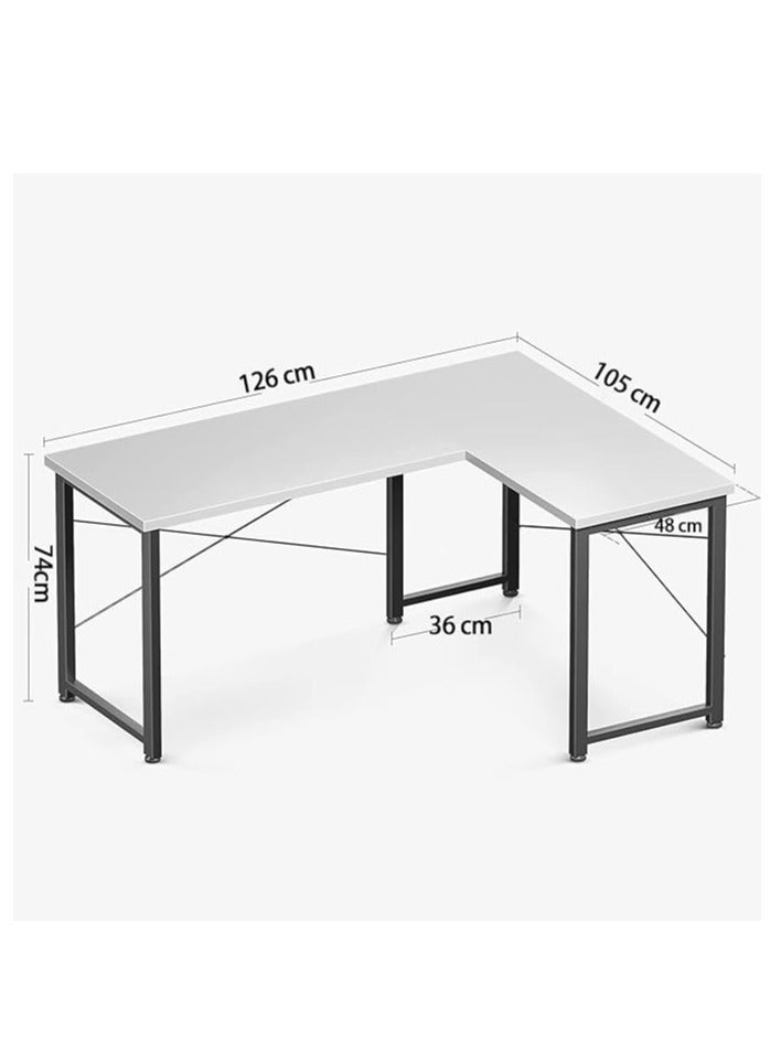 AGD A modern L-shaped gaming table suitable for home and office with a round corner and a removable shelf - Image 3