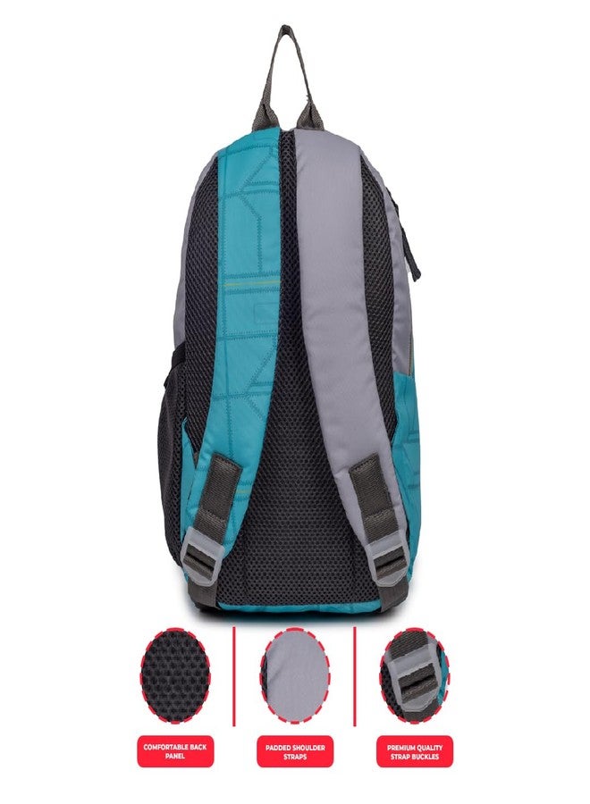 QIPS Kids ISRO Bag - 12 Inch School Backpack for Boys & Girls | Water-Resistant, Lightweight, Durable, Preschool & Tuition Bag, Travel & Picnic Ready |Turquoise blue and grey - Image 4
