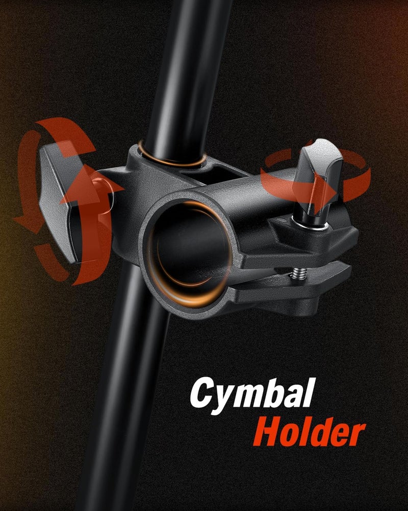 Donner Mute Cymbal Set with 12-inch Cymbals and Cymbals Stand for Electric Drum Kit, More Stable Iron Metal Bracket, Signal Cable, Rack Clamp for Electric Drum Set (For DED-200/400 /500 Expansion) - Image 4