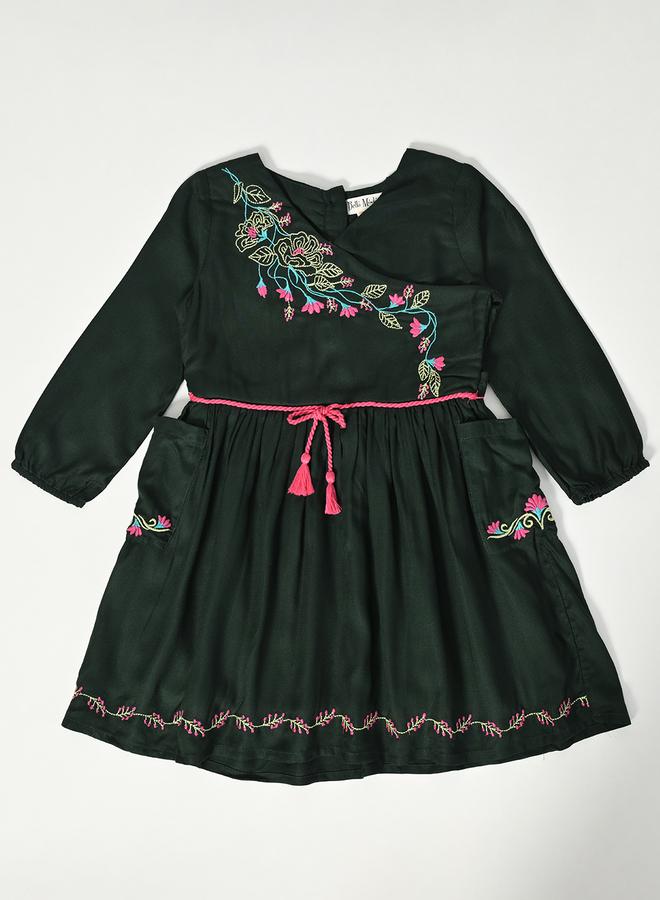 BELLA MODA Embroidered A-Line Dress - Image 2