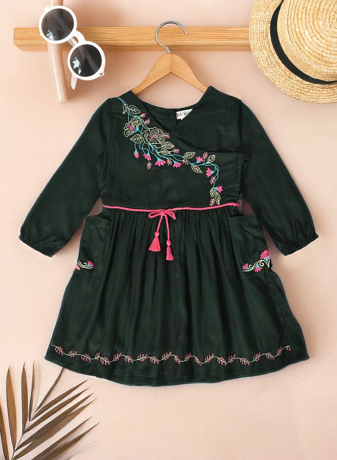 BELLA MODA Embroidered A-Line Dress - Image 1