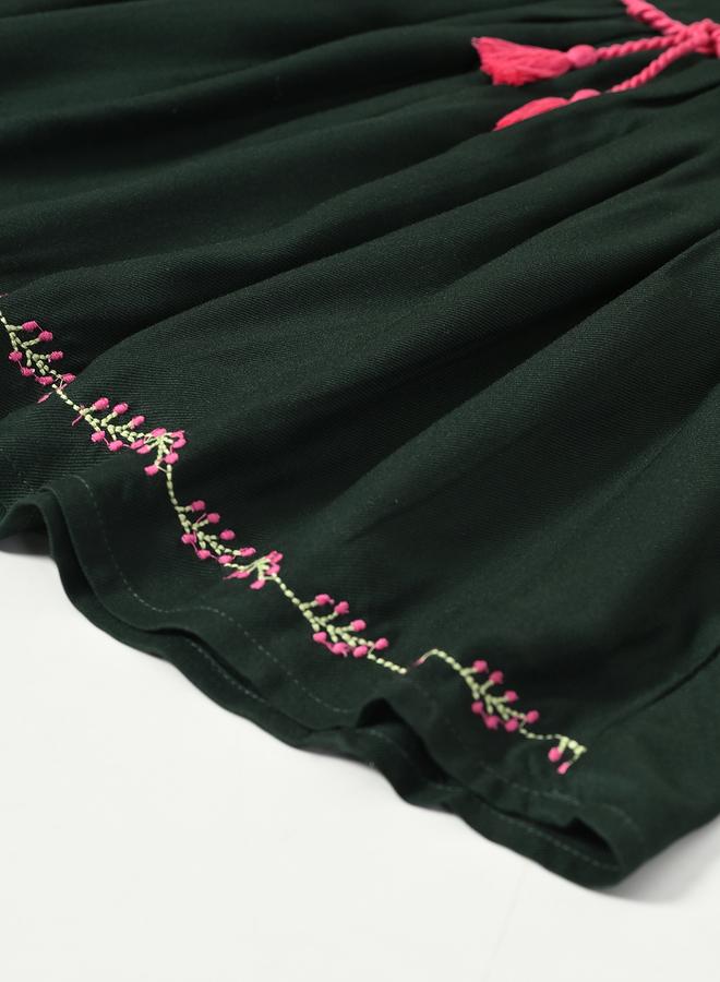 BELLA MODA Embroidered A-Line Dress - Image 5