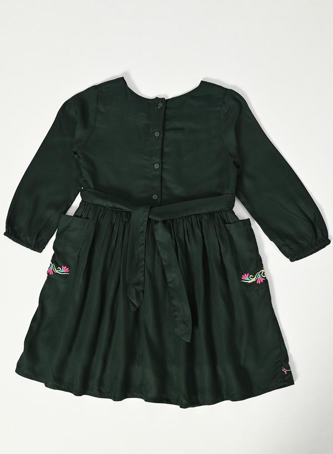 BELLA MODA Embroidered A-Line Dress - Image 3