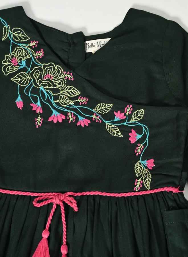 BELLA MODA Embroidered A-Line Dress - Image 4