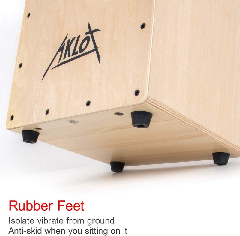 AKLOT صندوق درام كاجون 10" آلات إيقاع كاجون مضغوطة صوت أكوستيك كاجون من خشب بيتولا صندوق إيقاع مع سنارات داخلية قابلة للتعديل مع حقيبة حمل - Image 4