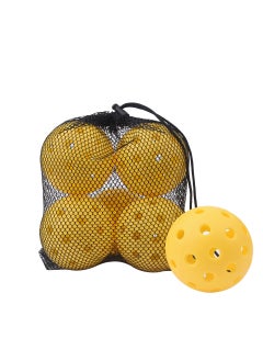 Generic Outdoor Pickleball Paddle 40 Holes 74mm Indoor And Outdoor 26 Holes Injection Moulding Ball Pickleballpaddle PE Material Yellow 6 Pack [Mesh Bag Packing] Note Hole 