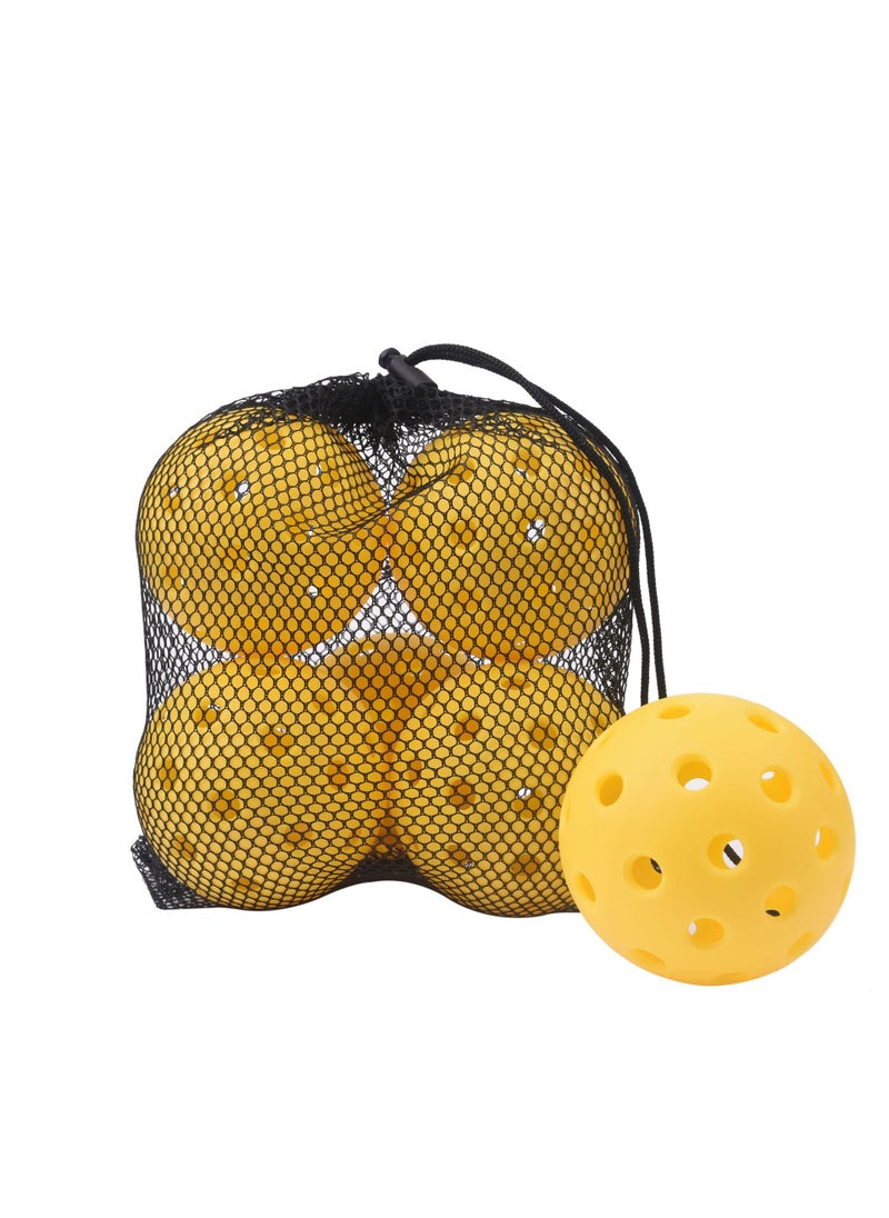 Generic Outdoor Pickleball Paddle 40 Holes 74mm Indoor And Outdoor 26 Holes Injection Moulding Ball Pickleballpaddle PE Material Yellow 6 Pack [Mesh Bag Packing] Note Hole 