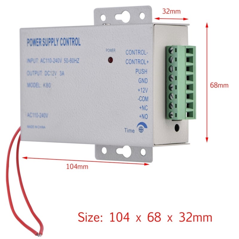 Door Access Control: 100‑240V AC To DC Power Supply Controller - Anti‑Interference Stable Reliable NC NO Outputs 0‑15s Delay Control Circuit for Wall Mounted Electric Lock Control - Image 3