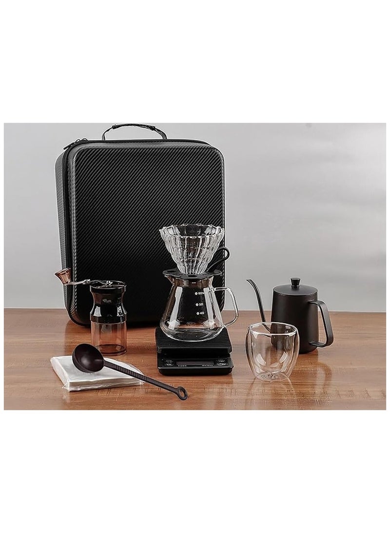 Denx V60 Coffee Kit | Pour Over Coffee Maker | Includes Coffee Scale, Glass Dripper, Hand Mill, Pour Pot, Paper Filter, and Double Mugs - Image 5