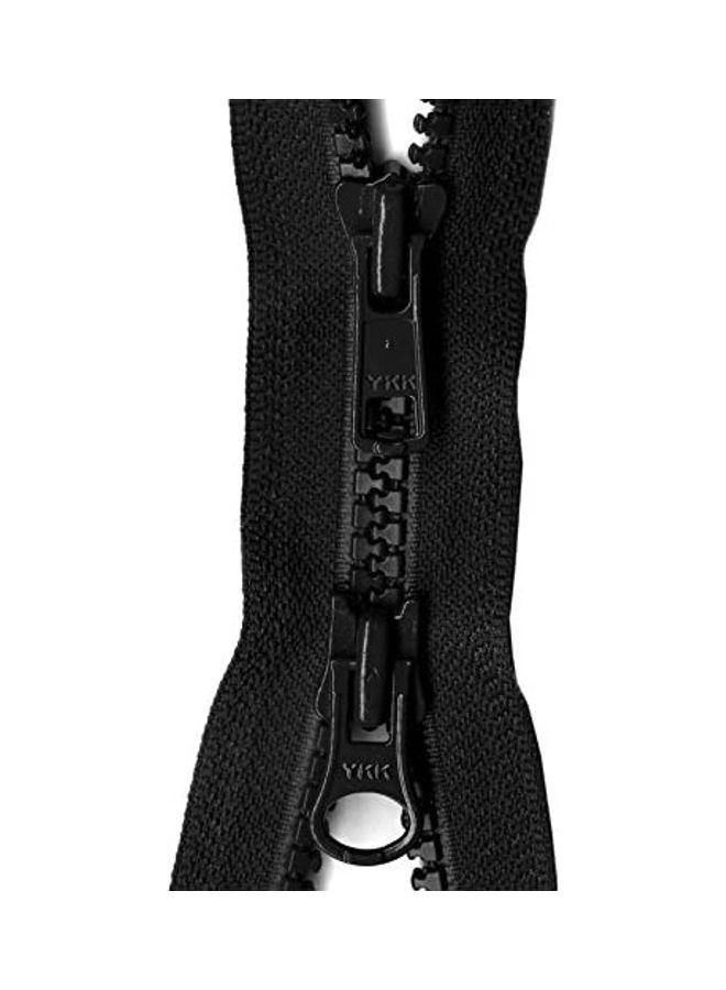 YKK Vislon 2-Way Separating Zipper, 28", Black - Image 1