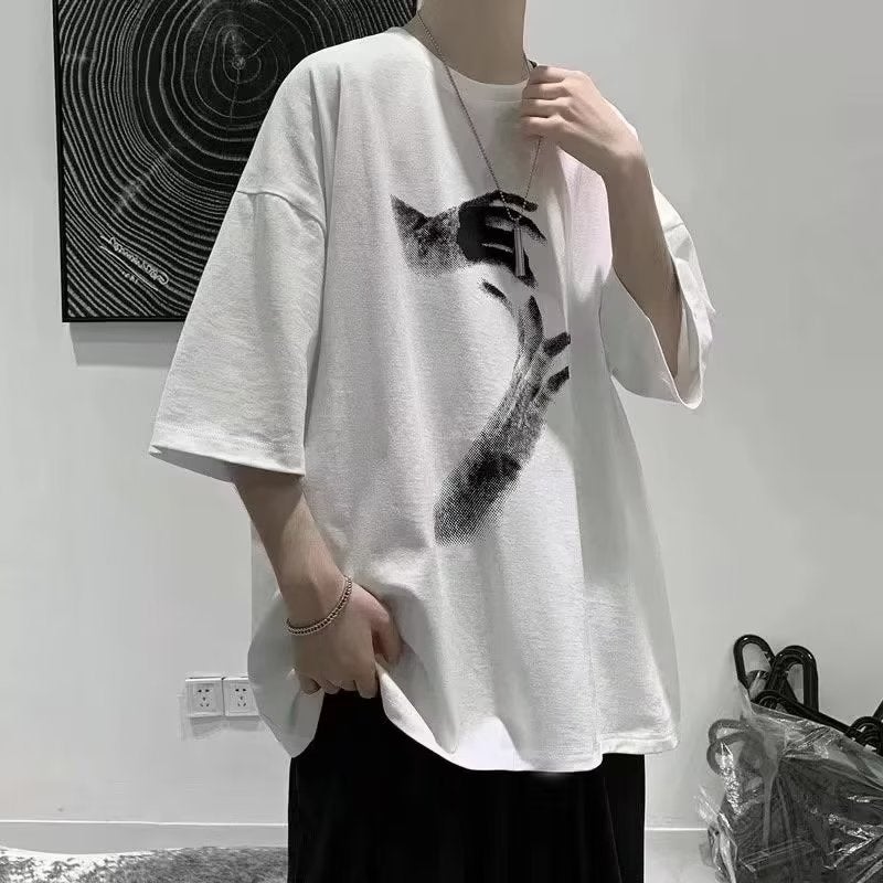 Round Neck T-Shirt Standard City Style Summer Youth Fashion Japanese Style Short Sleeve Trendy Fashion Trendy Brand Men's New Style - Image 2