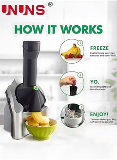UNUNS Ice Cream Maker,Electric Fruit Sorbet Machine Maker,For Ice Cream,Desserts,Gelato Smoothie  - Image 4