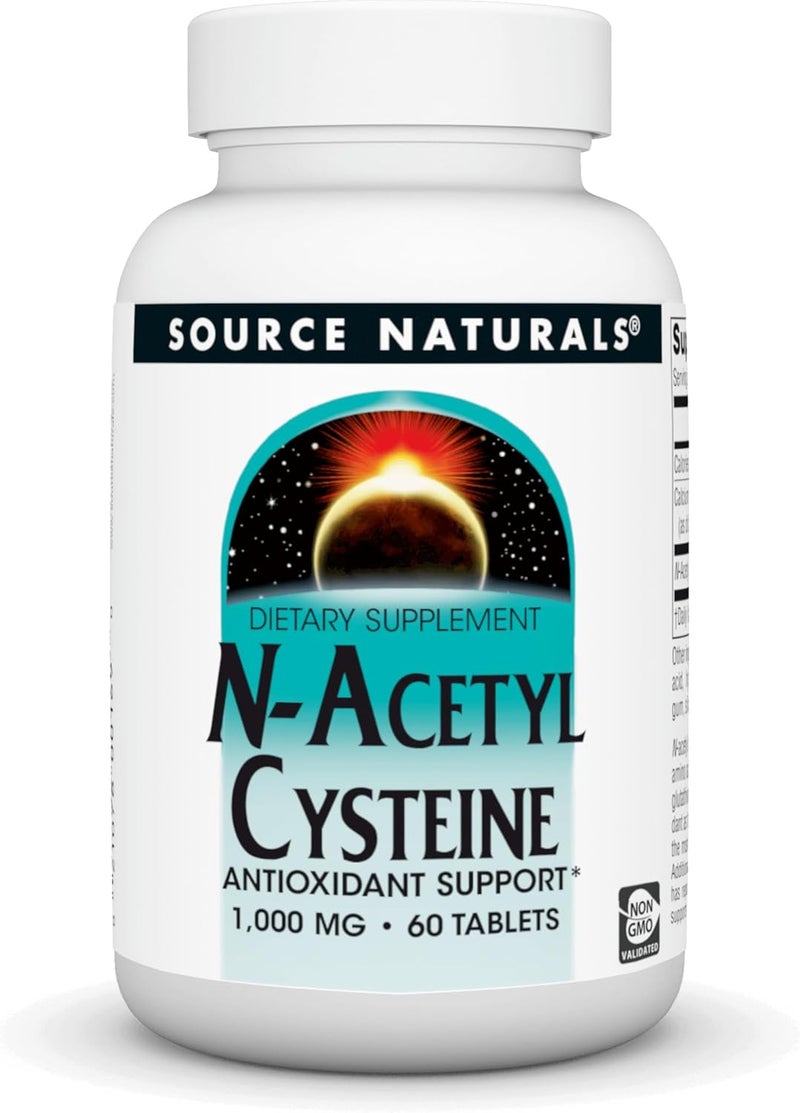 Source Naturals NAcetyl Cysteine Antioxidant Support 1000 mg Dietary Supplement That Supports Respiratory Health  60 Tablets - Image 1