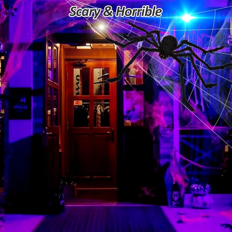 ORWINE 3pcs Halloween Spider Web with Giant Spider Decorations for Indoor and Outdoor - Image 5