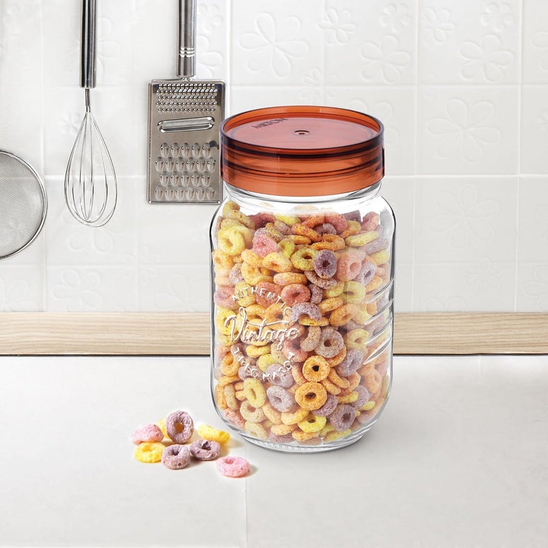 TREO By Milton Vintage Glass Jar with Airtight Lid Glassy Kitchen Storage Container, BPA Free, Transparent Storage Organizer, Multipurpose Dabba for Food, Spice, Cereals, Cookies, Dry Food, 1000ml - Image 5