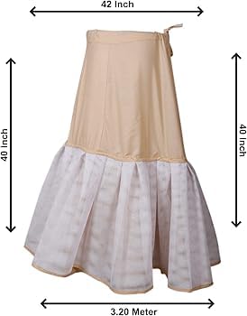 SEER Cotton Blend Women's Cancan Hoop Less Underskirt Petticoat Wedding Crinoline Volume Extension for Lehenga, Gown and Floor Length Skirt Free Size Waist - Image 2