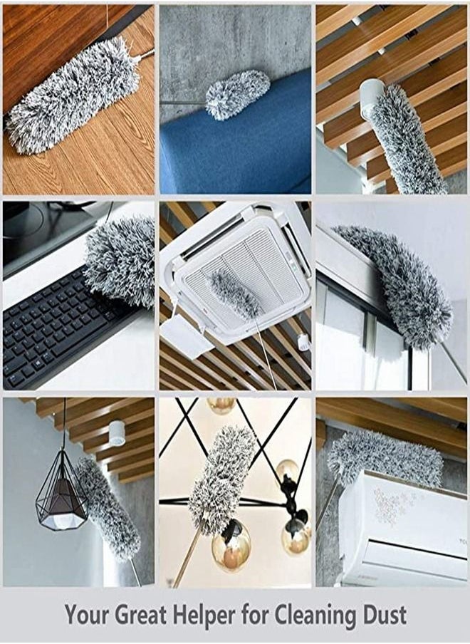 HomarKet - Microfiber Duster with Extension Pole with Protective Head Cap No Scratch to Ceiling Extra Long 110 inches Feather Duster for Cleaning High Ceiling Fan Interior Roof Cobweb and Gap Dust - Image 1
