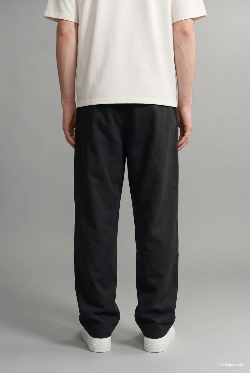 Defacto  Balloon Fit Long Black Trousers for Men | Best Price UAE