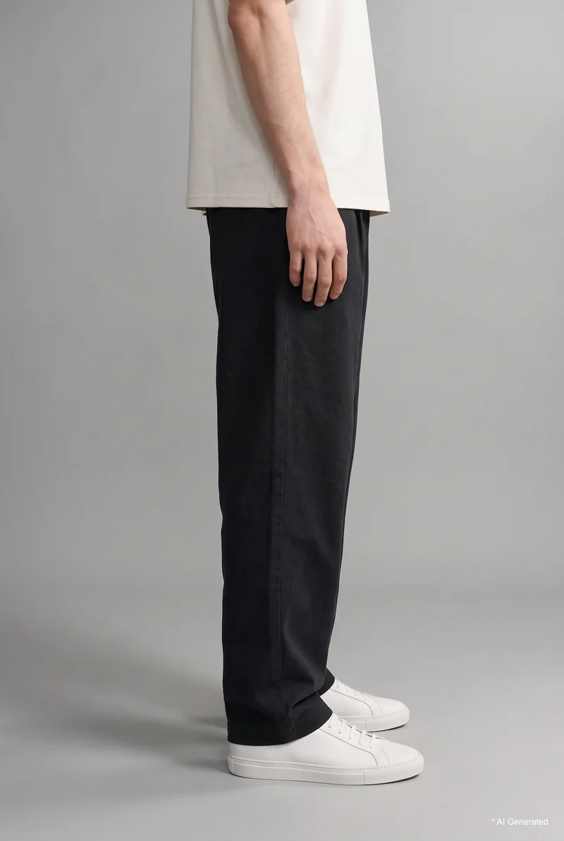 Defacto  Balloon Fit Long Black Trousers for Men | Best Price UAE