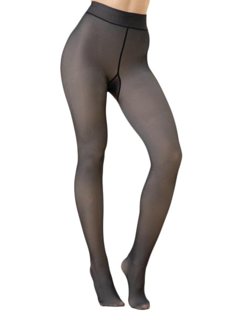 Women's Winter Thermal Tights Fleece Lined Thermal Tights Warm and Transparent Winter Tights High Waist Pantyhose Winter Thermal Leggings Women's Lined Thickened - Image 3