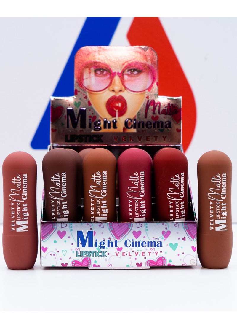 Might Cinema Velvety Matte Lipstick Collection - 12 Colors - 12 Pcs  - Image 1