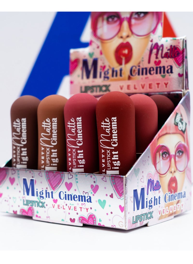 Might Cinema Velvety Matte Lipstick Collection - 12 Colors - 12 Pcs  - Image 4