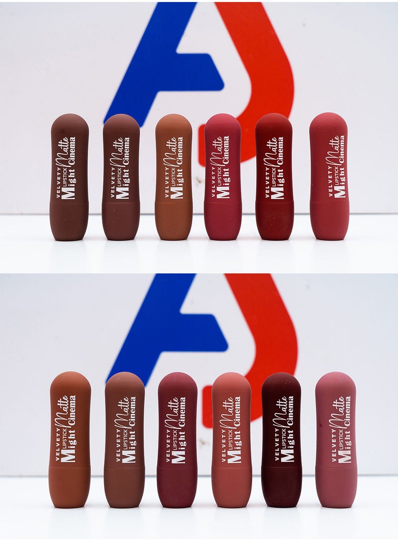 Might Cinema Velvety Matte Lipstick Collection - 12 Colors - 12 Pcs  - Image 2